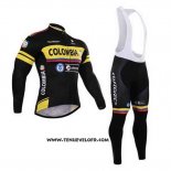 2015 Maillot Ciclismo La colombie Noir et Jaune Manches Longues et Cuissard